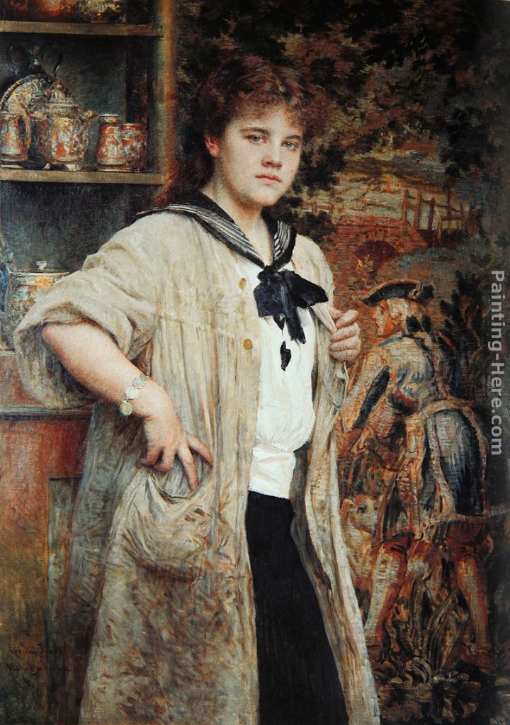 Young Artist (Portrait of the Artist's Daughter) painting - Vlaho Bukovac Young Artist (Portrait of the Artist's Daughter) art painting